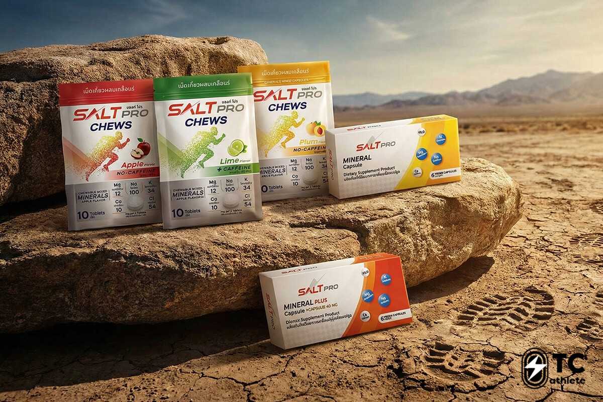 รูปแบบเกลือแร่เม็ด Salt Pro Chews และ Salt Pro Capsule สำหรับนักกีฬา Endurance