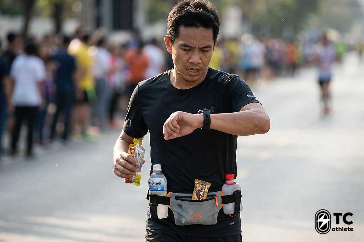 ตัวอย่างการใช้เจลพลังงานสำหรับนักวิ่งตามระยะและแผนการวิ่ง