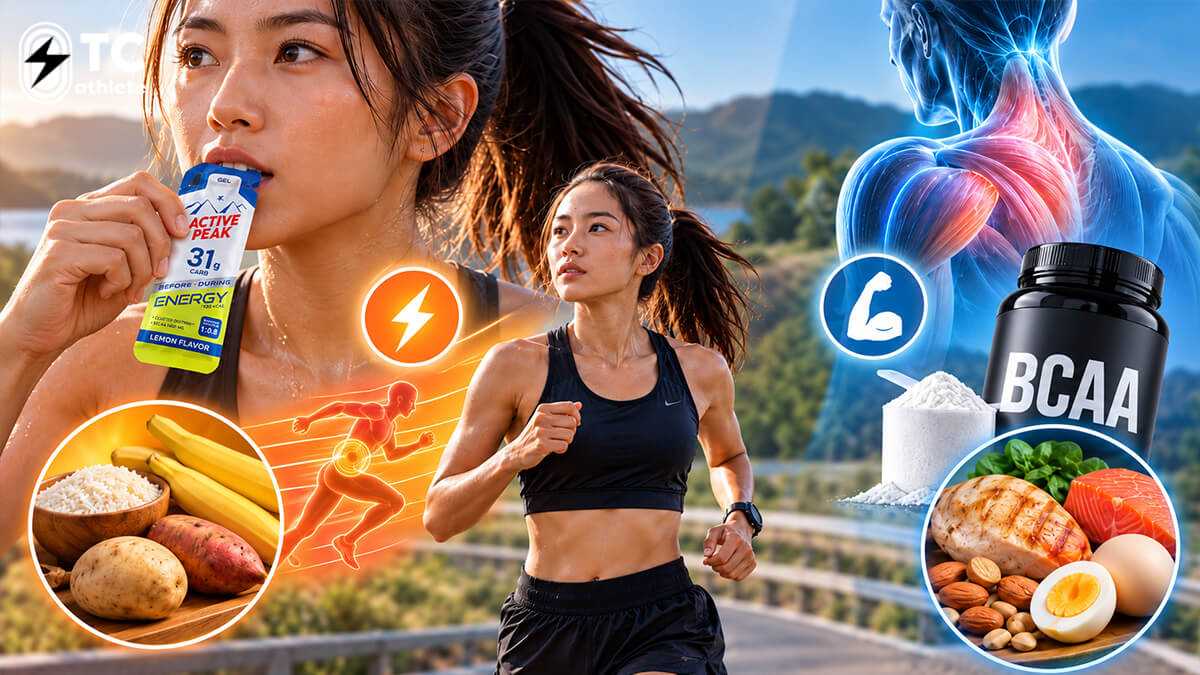 เปรียบเทียบ BCAA และเจลพลังงานสำหรับนักวิ่งระยะไกลด้านการฟื้นฟูกล้ามเนื้อและพลังงานระหว่างวิ่ง